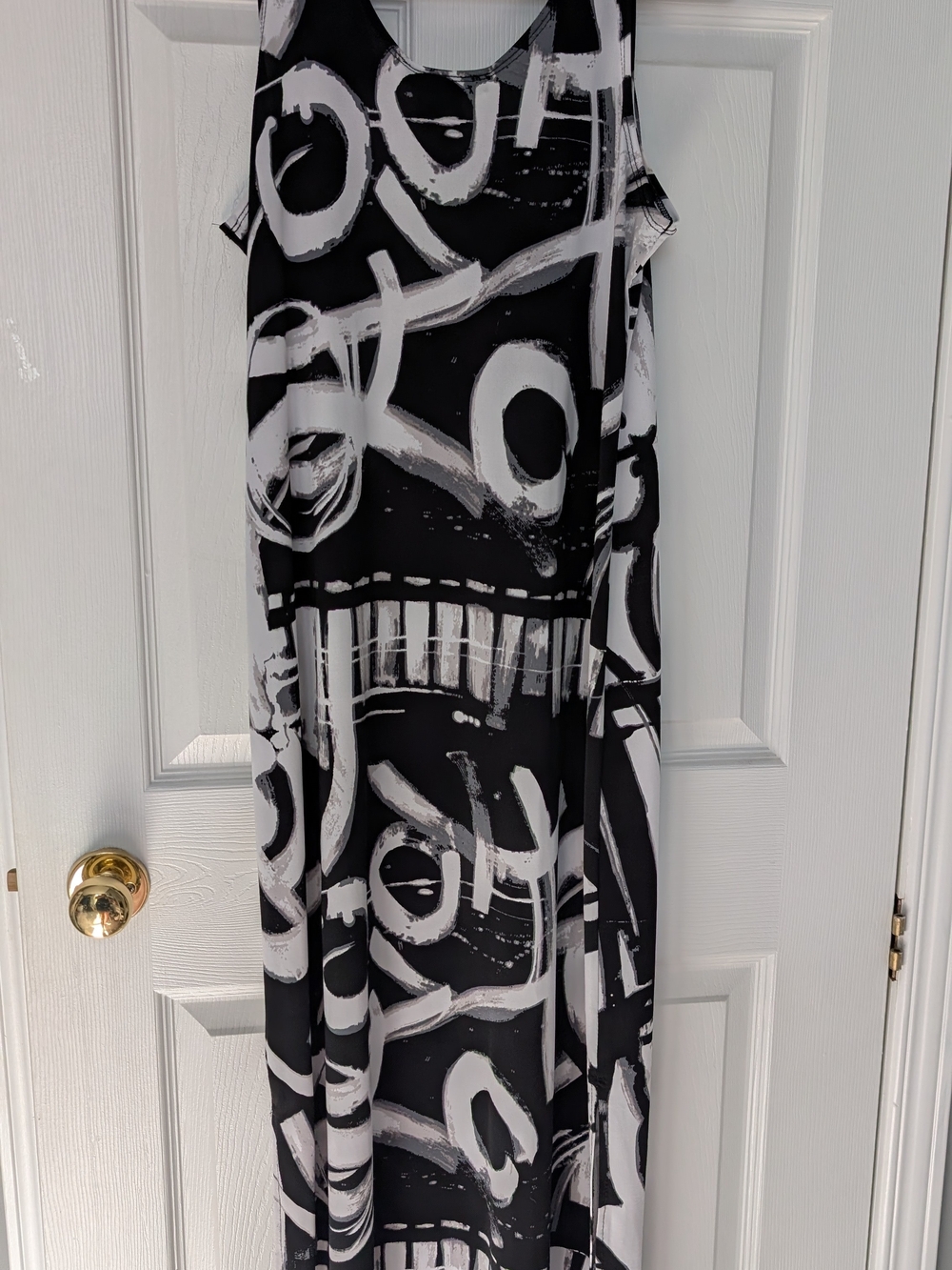 Abstract Black & White Maxi Skirt by